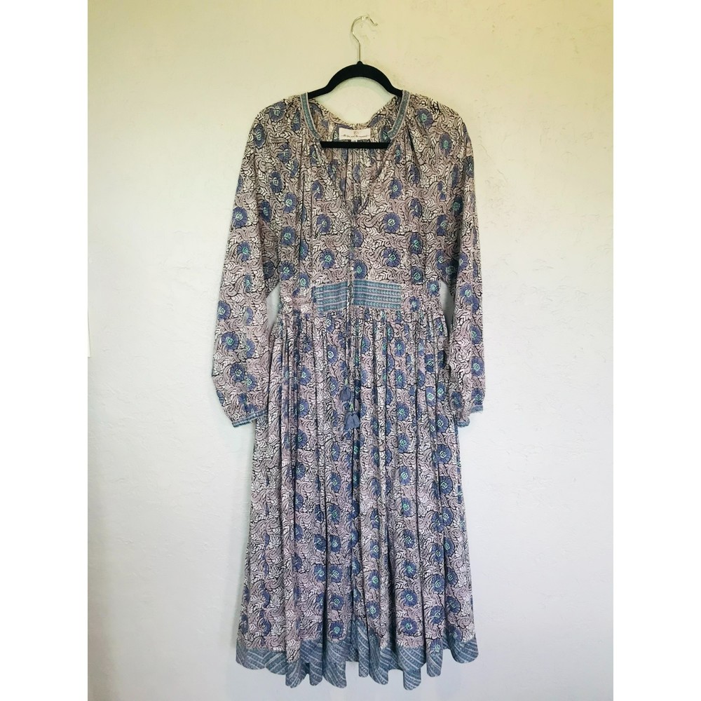 The Fox and The Mermaid Cottage Core BOHO Midi Dress, Size L/XL